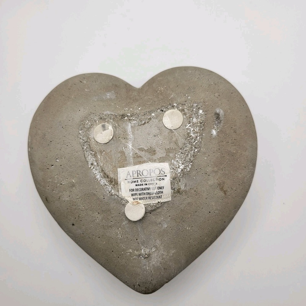Apropos Heart Stone Decor LOVE Quote Concrete Paperweight 5x5 Farmhouse - Picture 3 of 8